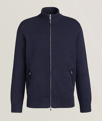 Wool, Cashmere& Silk Blend Knitted Bomber jacket