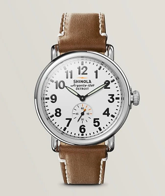 The Runwell Leather Strap Watch