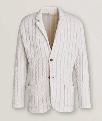 Cashmere-Blend Cable Knit Sweater