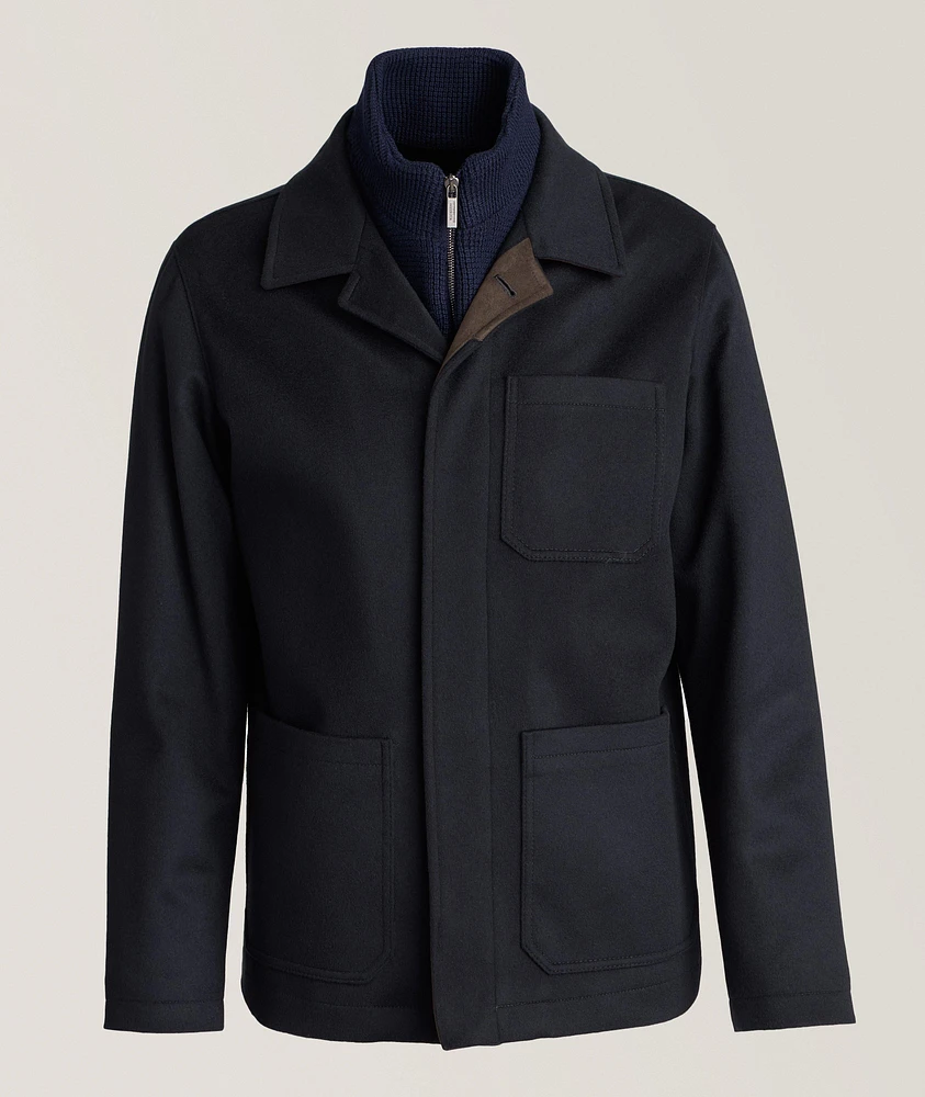 Insert Virgin Wool-Blend Carcoat