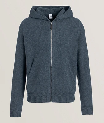 Full-Zip Cashmere Hooded Sweater