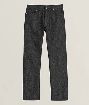 Straight-Fit Cotton-Silk Denim Jeans