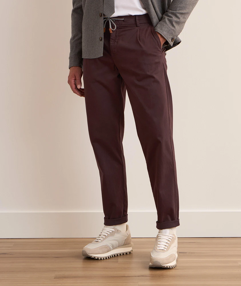 Drawstring Stretch-Cotton Joggers