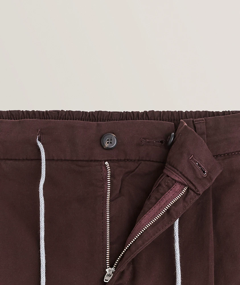 Drawstring Stretch-Cotton Joggers