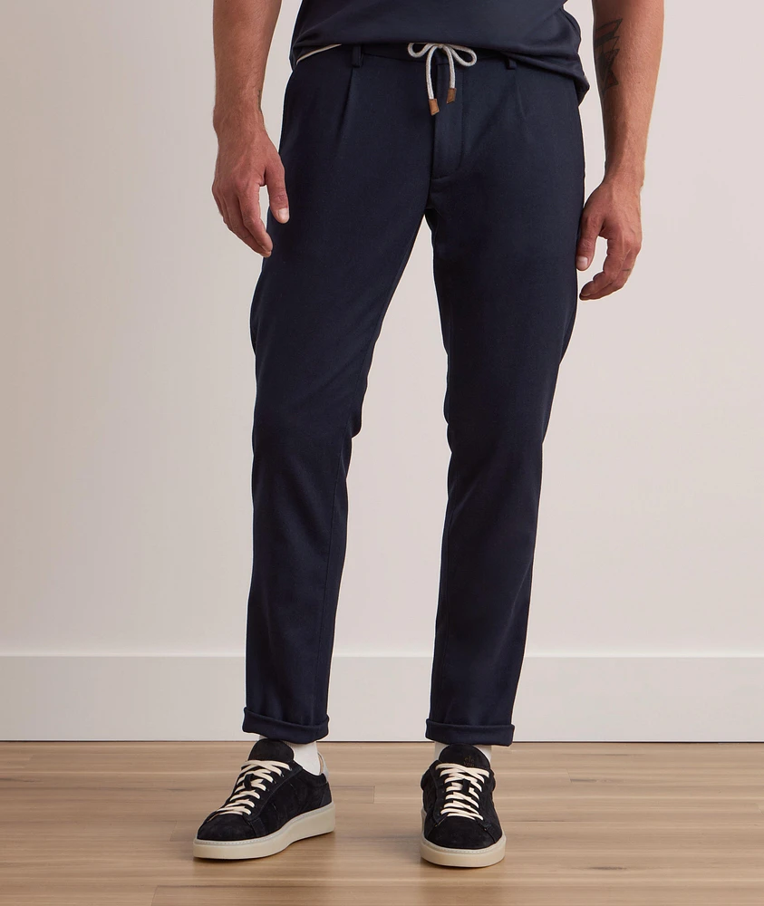 Wool-Blend Pressed-Crease Trousers
