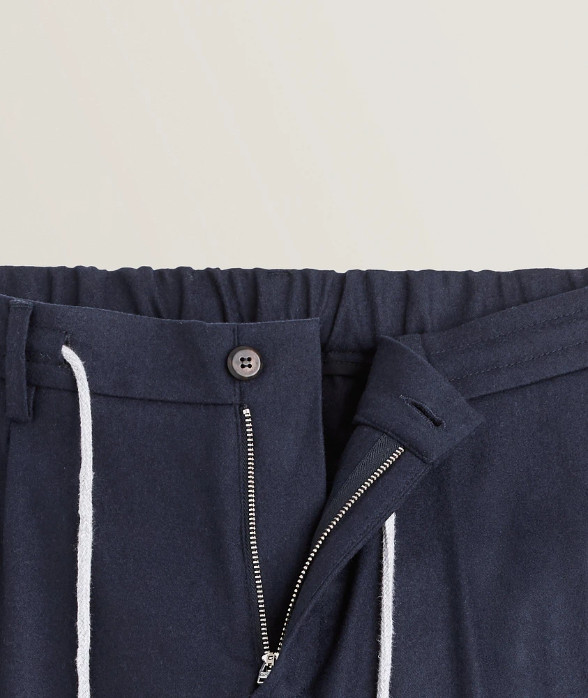 Wool-Blend Pressed-Crease Trousers