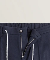 Wool-Blend Pressed-Crease Trousers