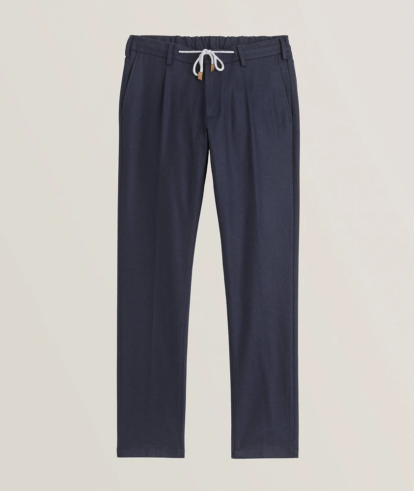 Wool-Blend Pressed-Crease Trousers