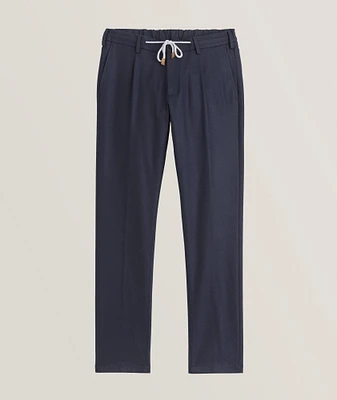 Wool-Blend Pressed-Crease Trousers