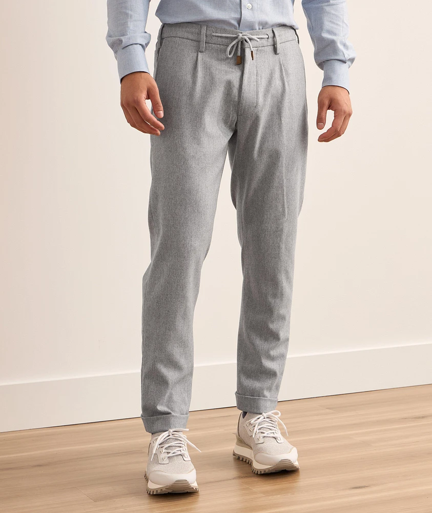 Stretch Wool-Cashmere Flannel Joggers