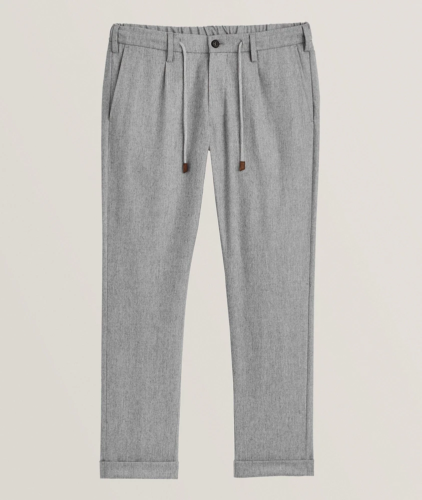 Stretch Wool-Cashmere Flannel Joggers