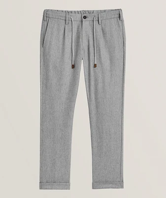 Stretch Wool-Cashmere Flannel Joggers