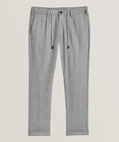Stretch Wool-Cashmere Flannel Joggers