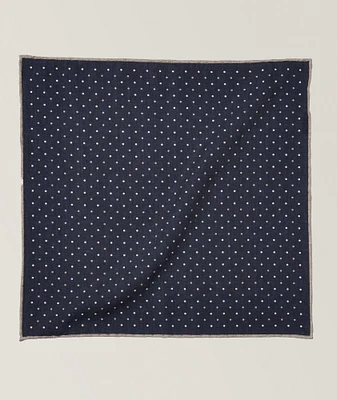 Polka Dot Wool-Cotton Pocket Square