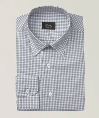 Hidden Micro-Check Cotton Flannel Shirt