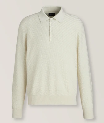 Cotton, Silk & Cashmere Jacquard Polo