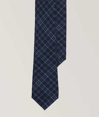 Tonal Plaid Cashmere-Silk Tie 