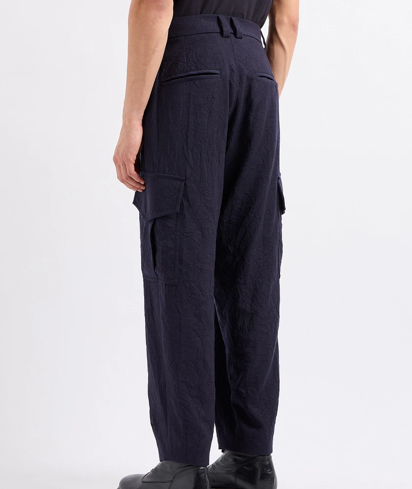 Single-Pleat Wool Cargo Pants
