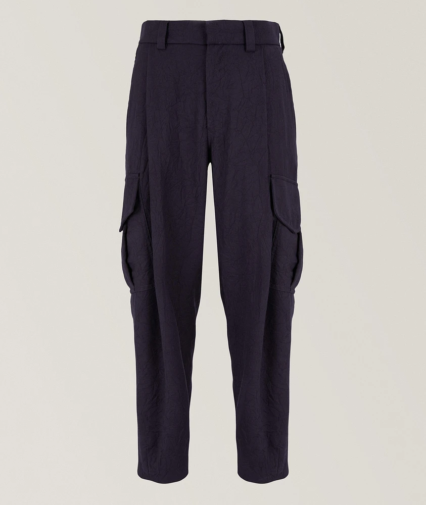 Single-Pleat Wool Cargo Pants