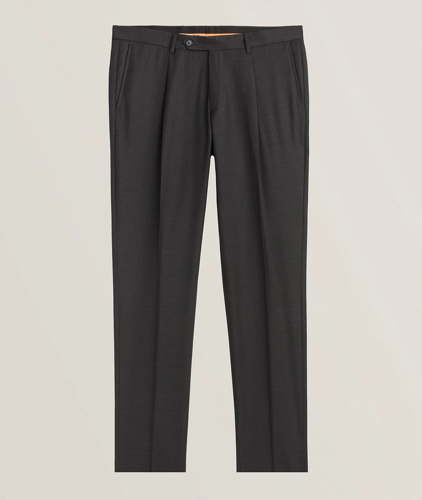 Mélange Pleated Wool Pants