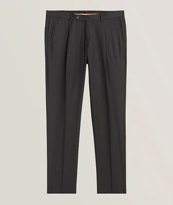 Mélange Pleated Wool Pants