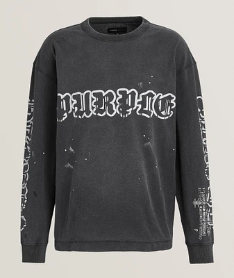 Allover Logo Print Long-Sleeve T-Shirt