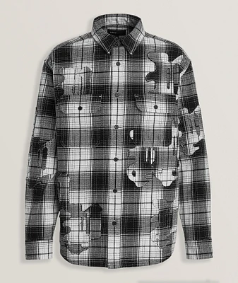 Logo Applique Plaid Flannel Shirt