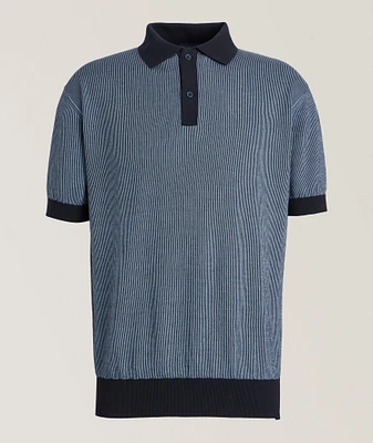 Striped Cotton-Cashmere Polo Shirt