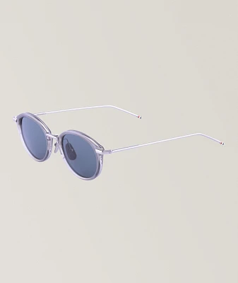 Acetate-Titanium Round Sunglasses
