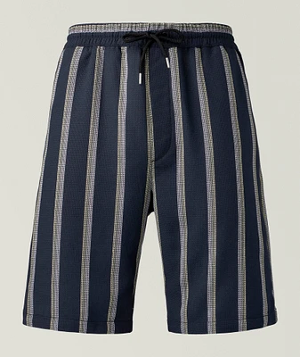 Cotton-Blend Striped Shorts