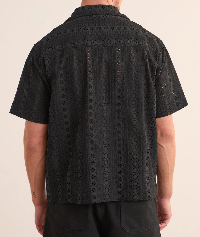 Eyelet Cotton Camp Shirt