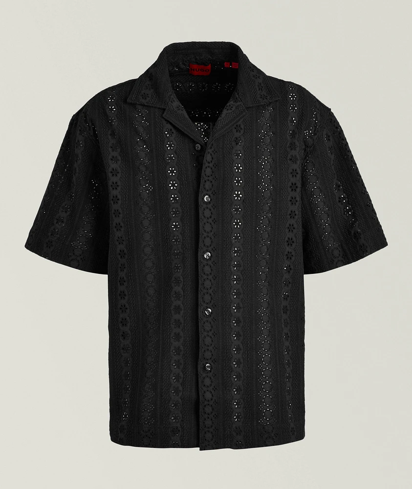 Eyelet Cotton Camp Shirt