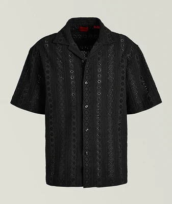 Eyelet Cotton Camp Shirt