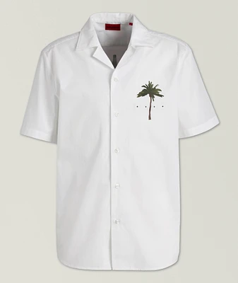 Palm Tree Cotton Camp Shirt