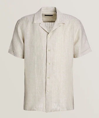 Textured Stripe Linen Camp Shirt
