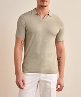 Cotton-Blend Cuban Collar Polo