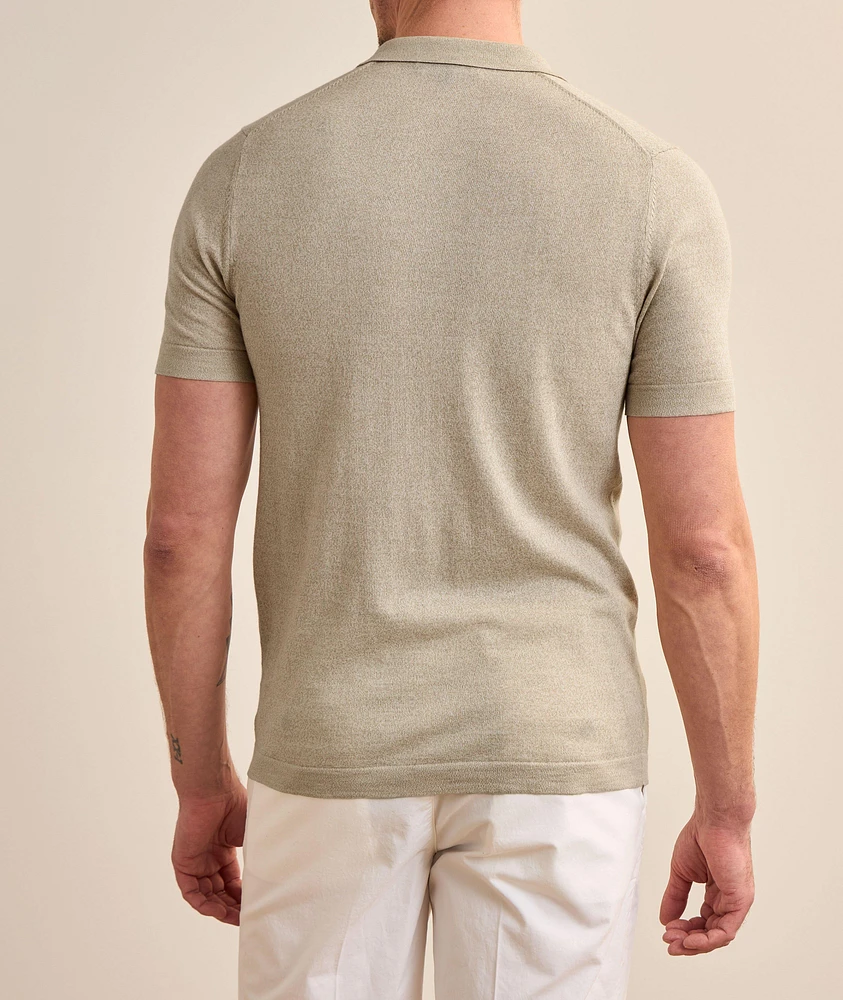 Cotton-Blend Cuban Collar Polo