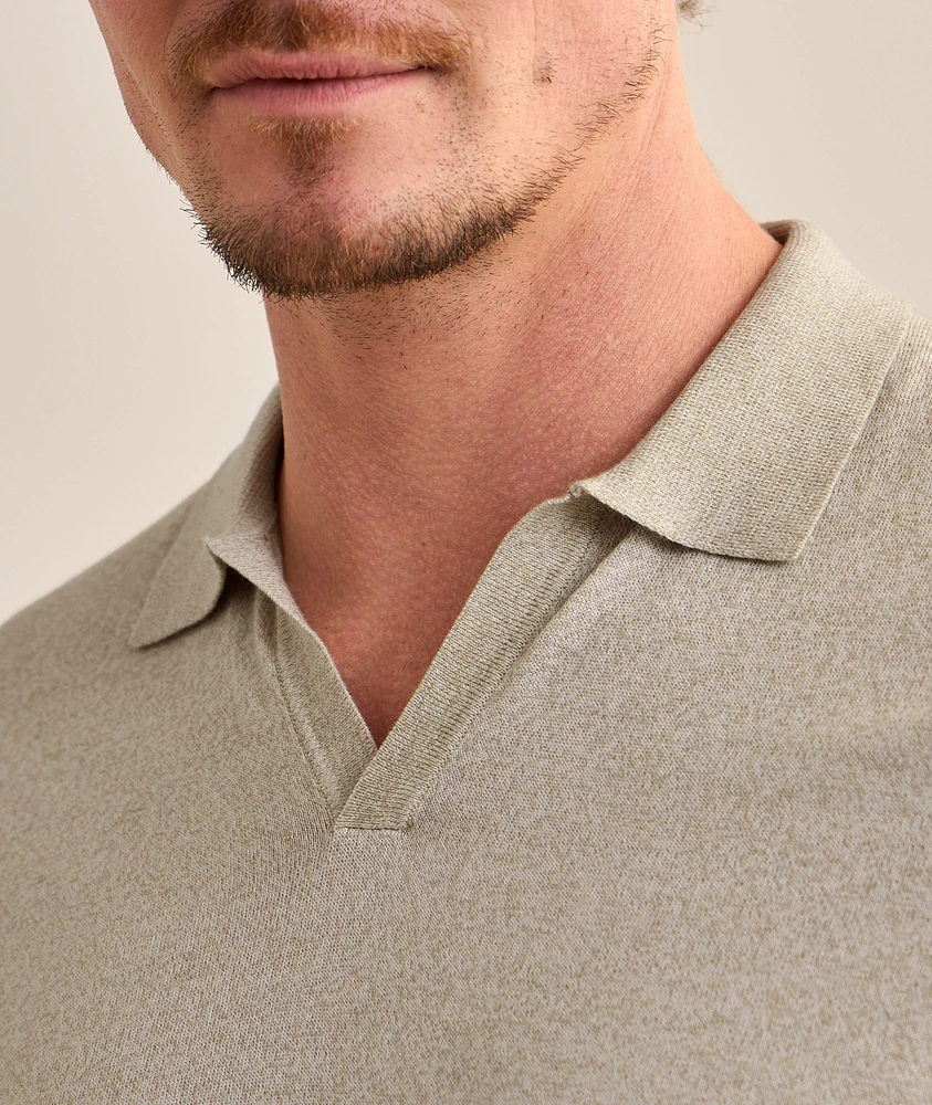 Cotton-Blend Cuban Collar Polo