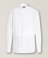 Textured Bib Cotton Tuxedo Shirt