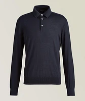 Cashseta Light Knit Long Sleeve Polo