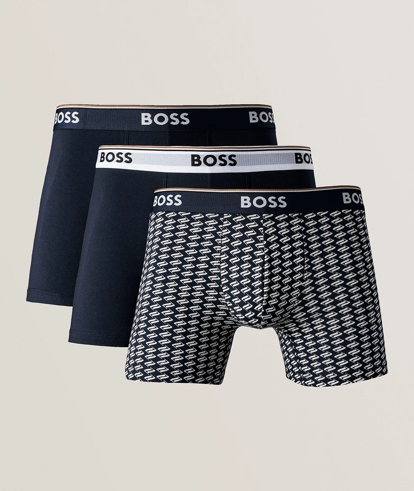 Three-Pack Micro Power Stretch-Cotton Boxer Briefs
