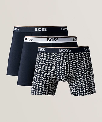 Three-Pack Micro Power Stretch-Cotton Boxer Briefs
