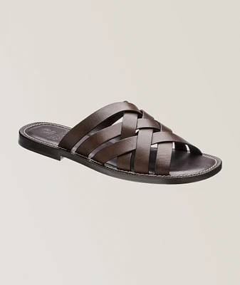 Leather Woven Crisscross Sandals