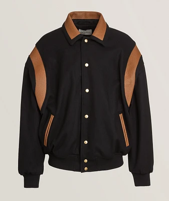 Leather Panel Bomber Jacket
