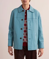 Grained Leather Shacket