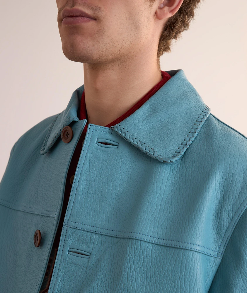 Grained Leather Shacket