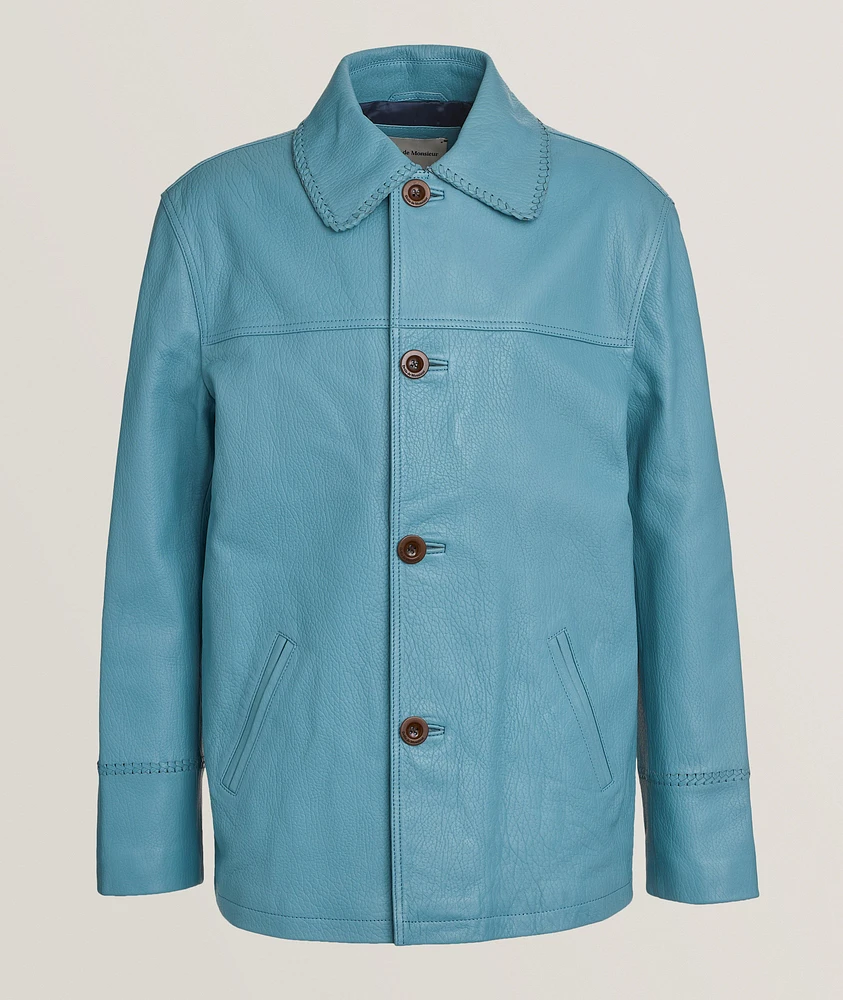 Grained Leather Shacket