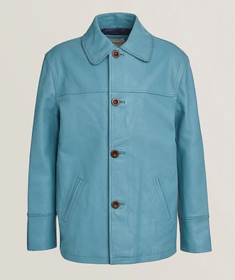 Grained Leather Shacket