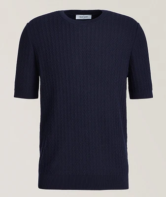 Zig-Zag Cotton Knit Sweater