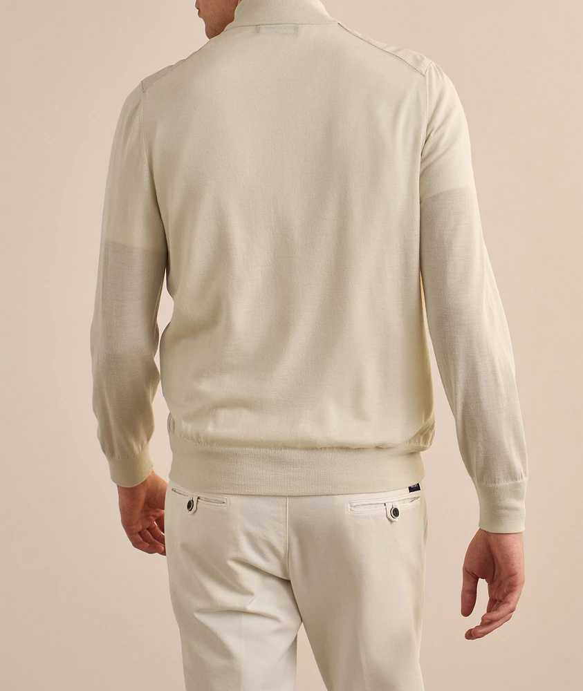 Hybrid Wool Zip-Up Cardigan